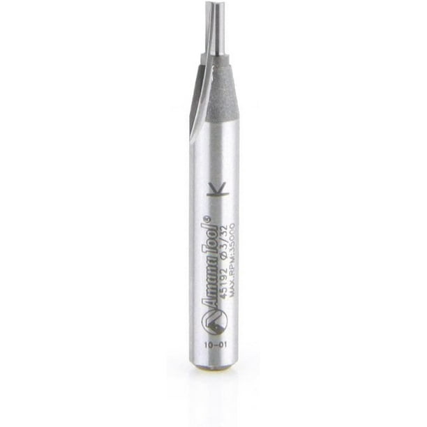 Amana Tool 45192 Solid Carbide Cutting Edge Straight Plunge High Production 3/32 Dia x 1 Amana Tool 45192 Solid Carbide Cutting Edge Straight Plunge High Production 3/32 Dia x 1